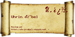 Uhrin Ábel névjegykártya